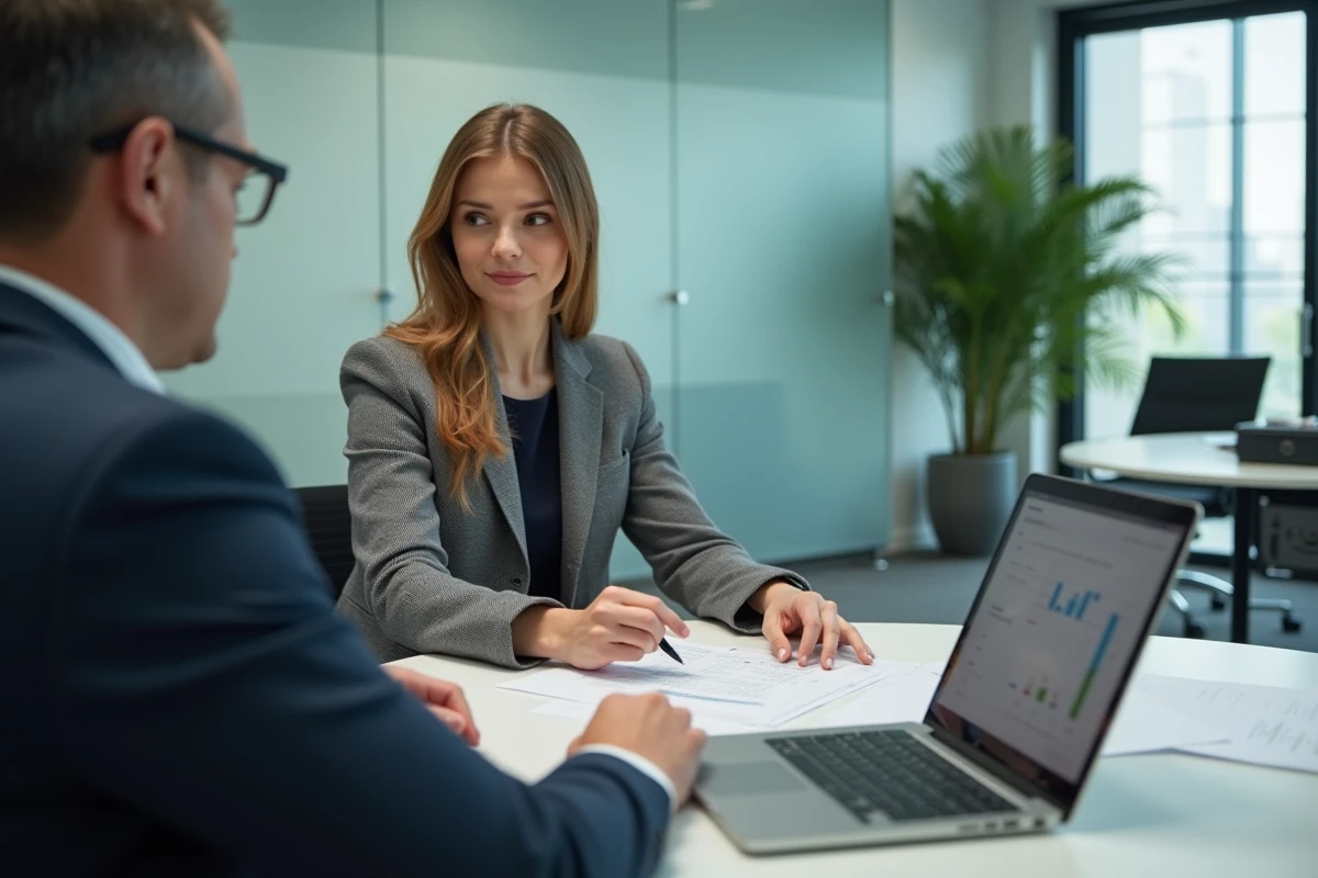 Femme consultant un conseiller fiscal pour la démarche de suppression de l'annexe 2044 EB